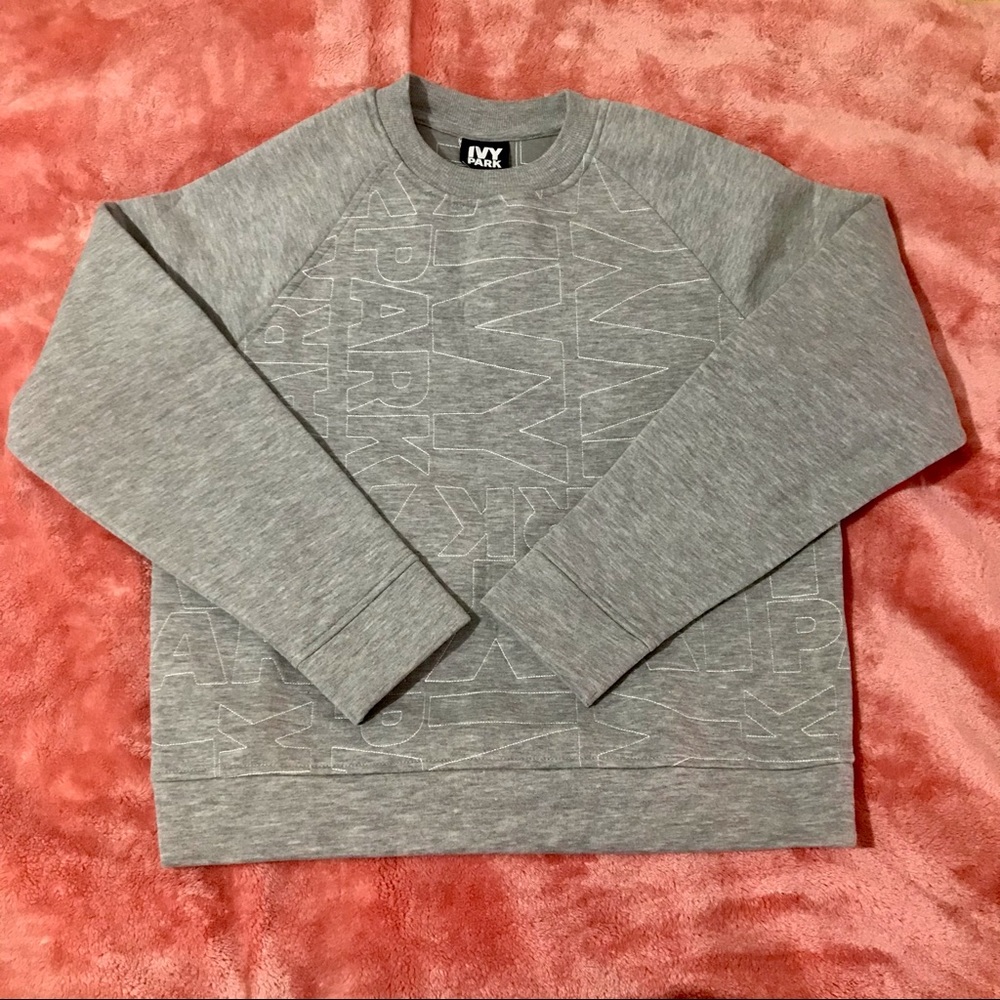 NWOT IVY PARK grey stitched crew neck sweatshirt